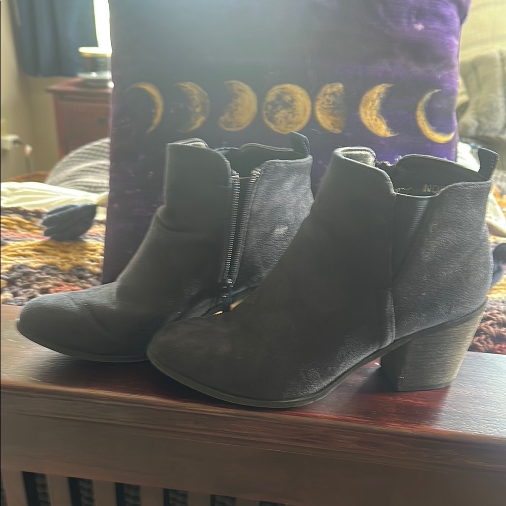 Blue “Suede” Ankle Boots